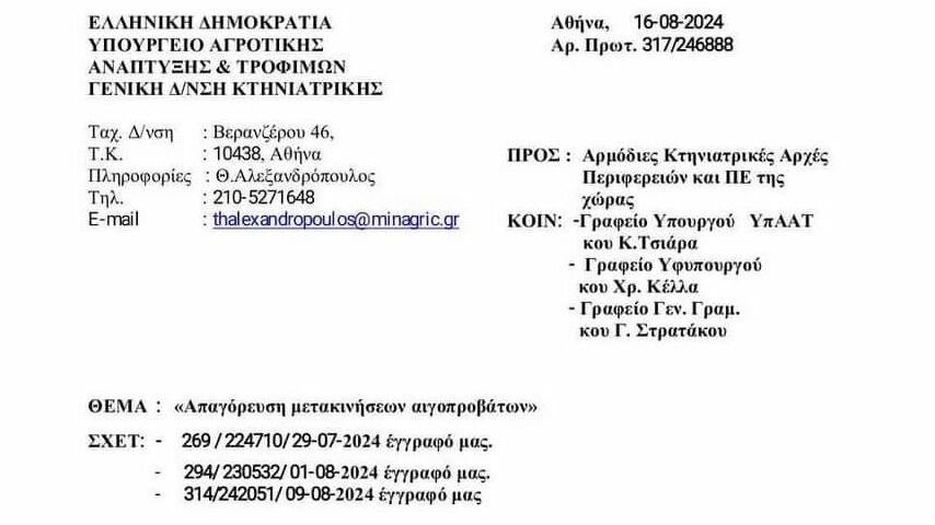 Μερική άρση της απαγόρευσης σφαγών αιγοπροβάτων από 19/8