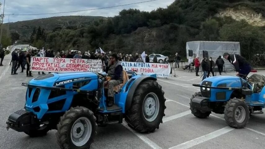 Διαμαρτυρία αγροτών στα Χανιά για τη σωτηρία της παραγωγής τους